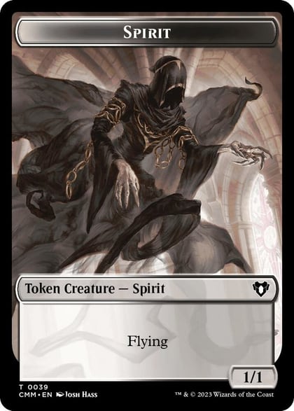 Spirit (0039) // Zombie (0013) Double-Sided Token, Commander Masters 39 // 13