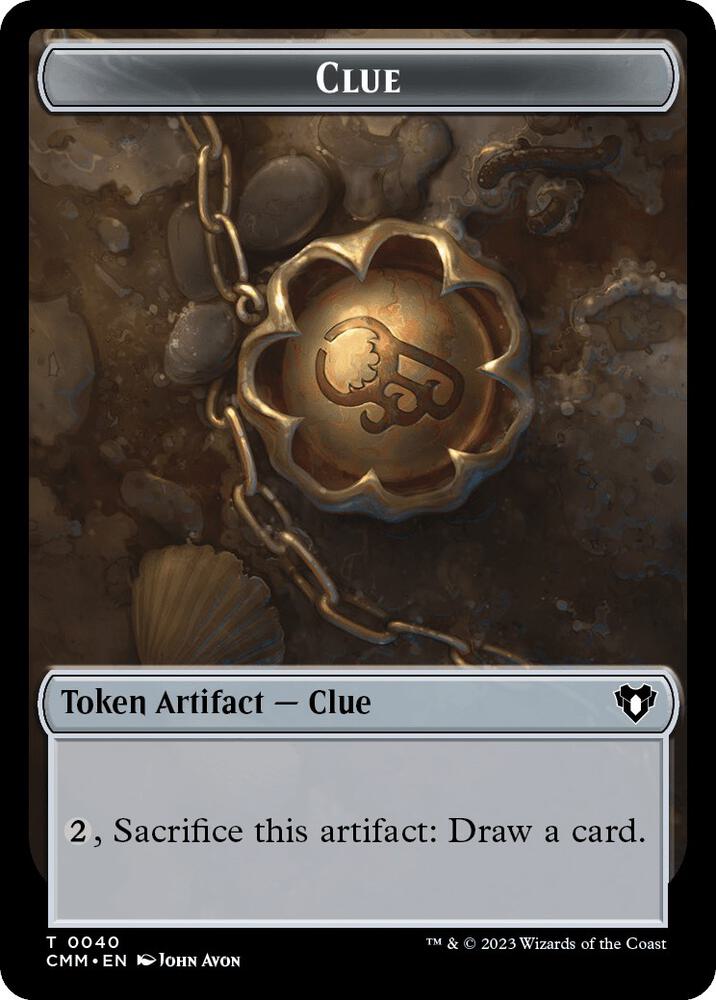 Clue // Spider Double-Sided Token, Commander Masters 40 // 36