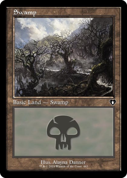 Swamp (443) (Retro Frame), Commander Masters 443