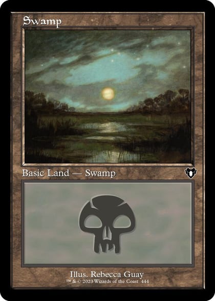 Swamp (444) (Retro Frame), Commander Masters 444