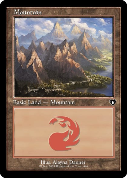 Mountain (446) (Retro Frame), Commander Masters 446