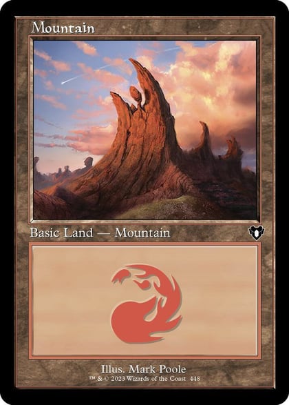 Mountain (448) (Retro Frame), Commander Masters 448