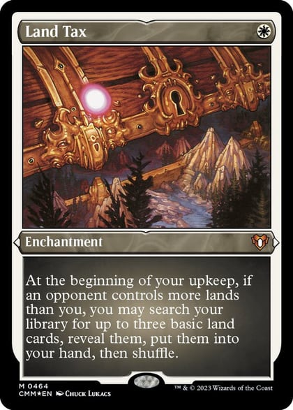 Land Tax (Foil Etched), Commander Masters 464