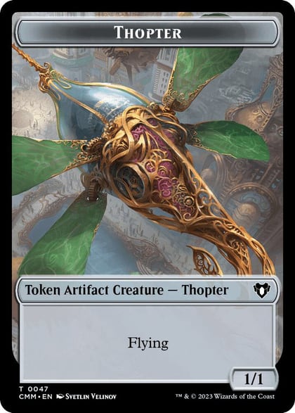 Thopter // Dragon (0021) Double-Sided Token, Commander Masters 47 // 21