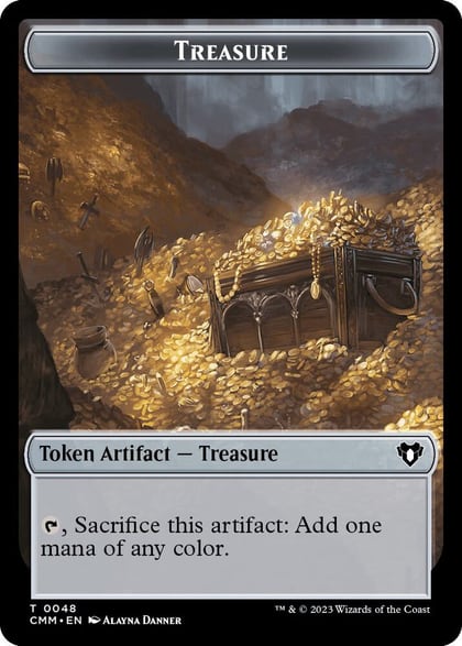 Treasure // Cat (0005) Double-Sided Token, Commander Masters 48 // 5