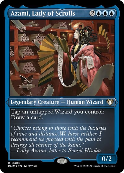 Azami, Lady of Scrolls (Foil Etched), Commander Masters 480