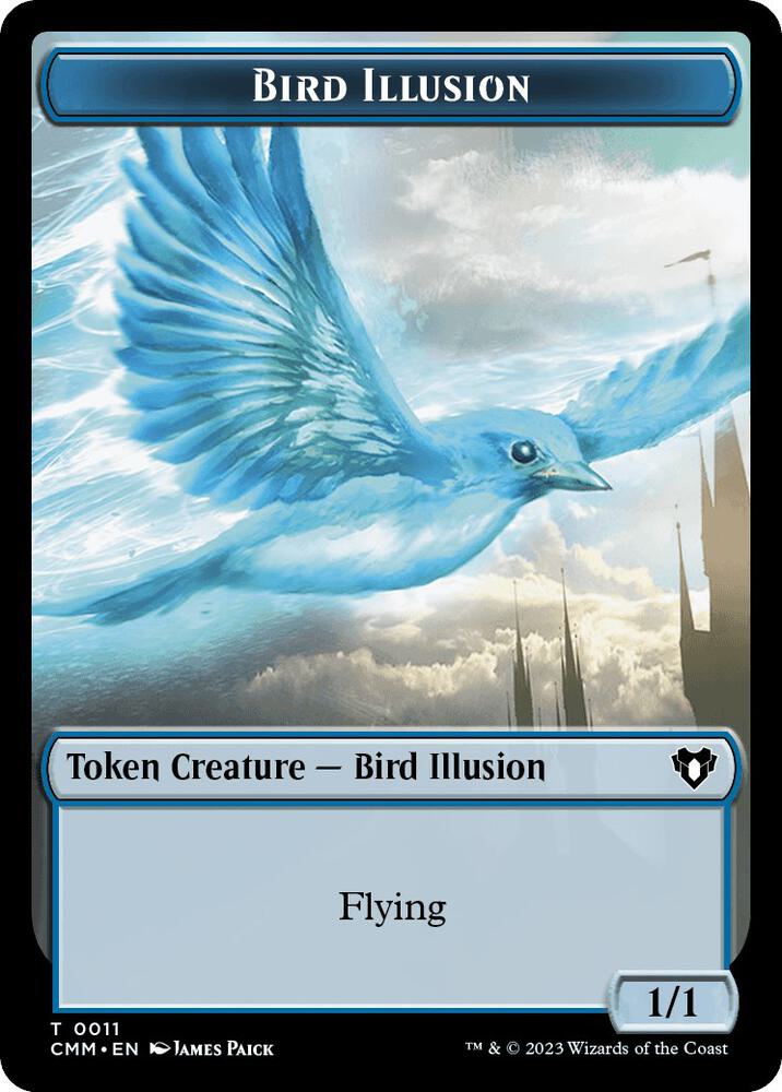 City's Blessing // Bird Illusion Double-Sided Token, Commander Masters 49 // 11