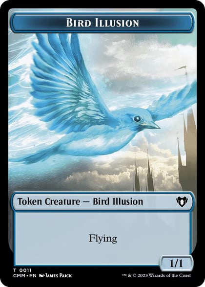 City's Blessing // Bird Illusion Double-Sided Token, Commander Masters 49 // 11