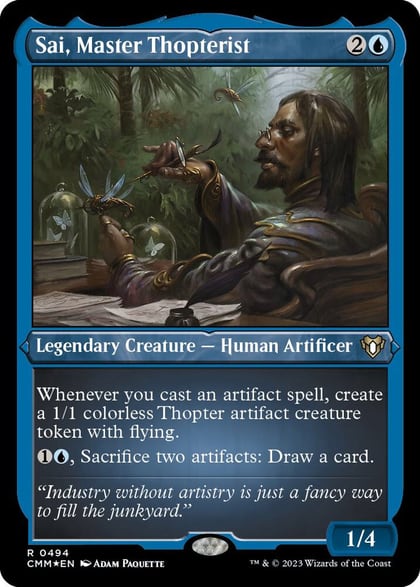 Sai, Master Thopterist (Foil Etched), Commander Masters 494