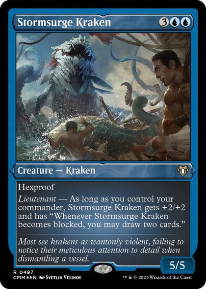 Stormsurge Kraken (Foil Etched), Commander Masters 497