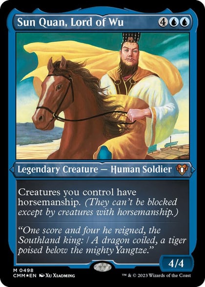 Sun Quan, Lord of Wu (Foil Etched), Commander Masters 498