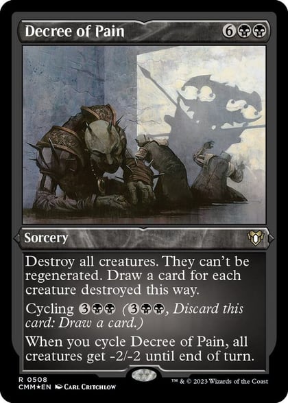 Decree of Pain (Foil Etched), Commander Masters 508