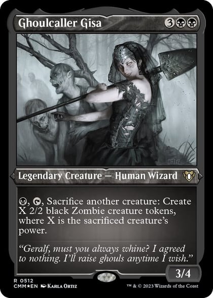 Ghoulcaller Gisa (Foil Etched), Commander Masters 512