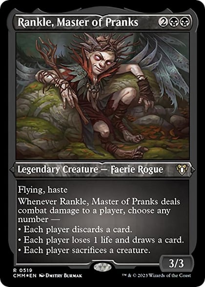 Rankle, Master of Pranks (Foil Etched), Commander Masters 519