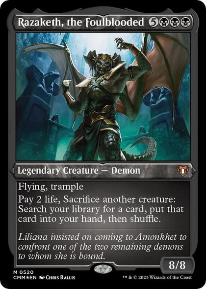 Razaketh, the Foulblooded (Foil Etched), Commander Masters 520