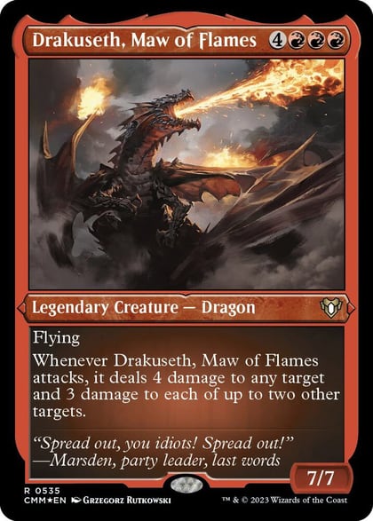 Drakuseth, Maw of Flames (Foil Etched), Commander Masters 535