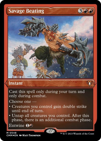 Savage Beating (Foil Etched), Commander Masters 548