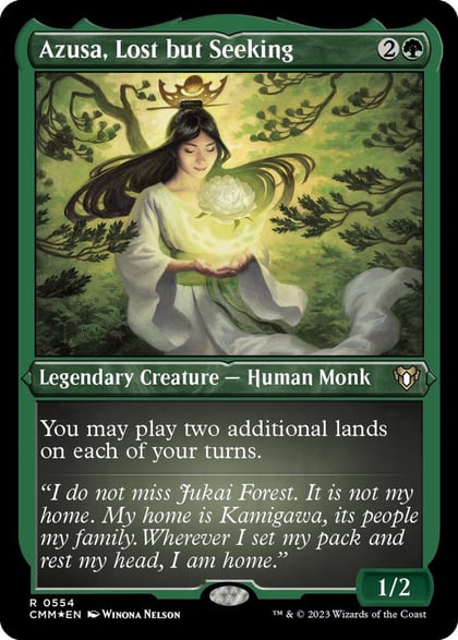 Azusa, Lost but Seeking (Foil Etched), Commander Masters 554