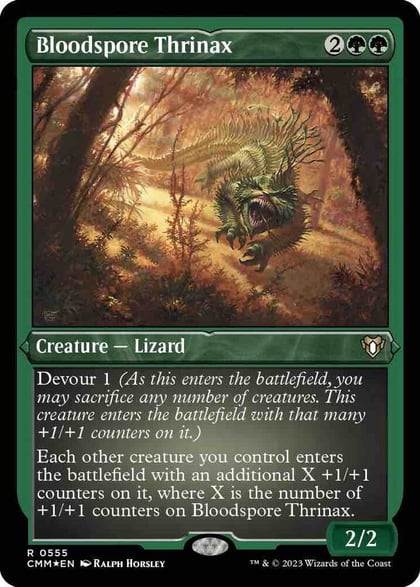 Bloodspore Thrinax (Foil Etched), Commander Masters 555