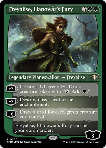 Freyalise, Llanowar's Fury (Foil Etched), Commander Masters 560