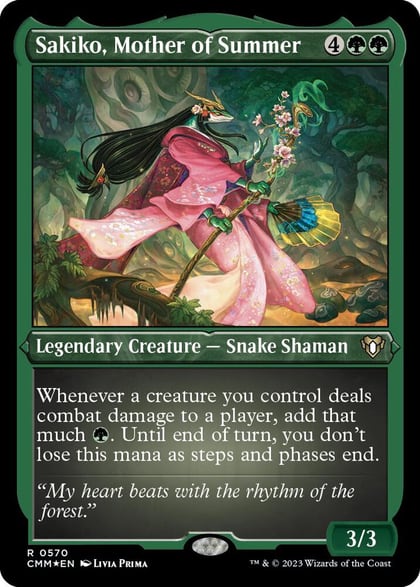 Sakiko, Mother of Summer (Foil Etched), Commander Masters 570