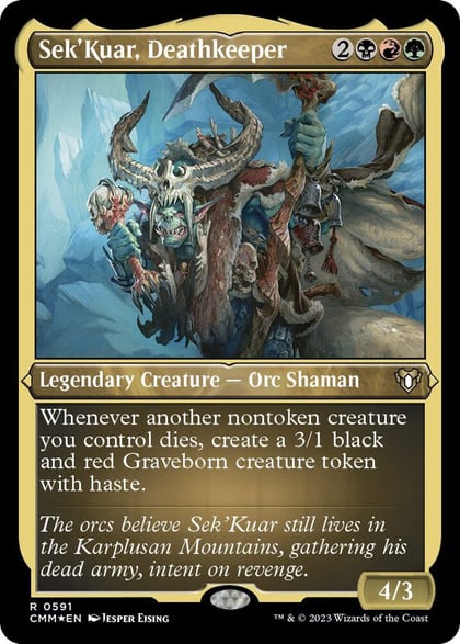 Sek'Kuar, Deathkeeper (Foil Etched), Commander Masters 591