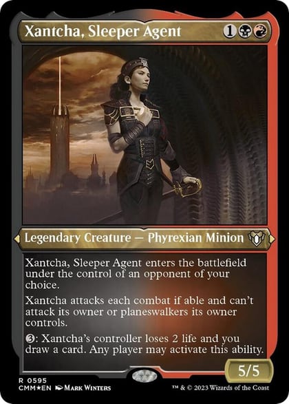 Xantcha, Sleeper Agent (Foil Etched), Commander Masters 595