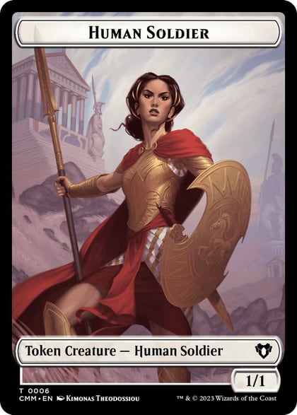 Human Soldier // Dwarf Berserker Double-Sided Token, Commander Masters 6 // 23