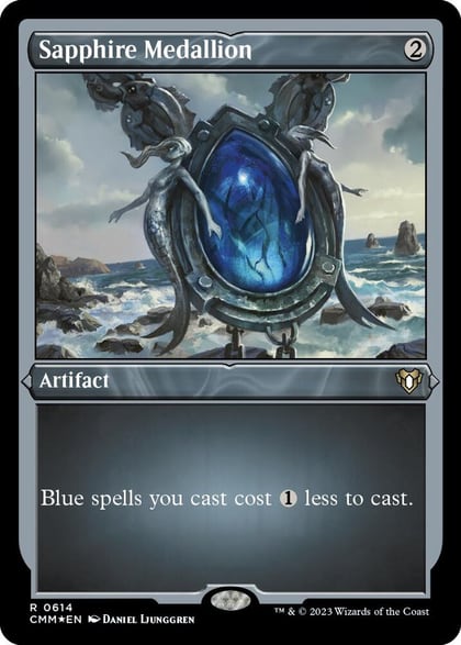 Sapphire Medallion (Foil Etched), Commander Masters 614