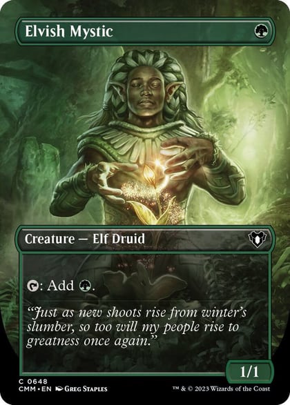 Elvish Mystic (Borderless), Commander Masters 648
