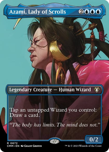 Azami, Lady of Scrolls (Borderless), Commander Masters 672