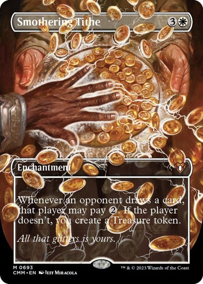 Smothering Tithe (Borderless), Commander Masters 693