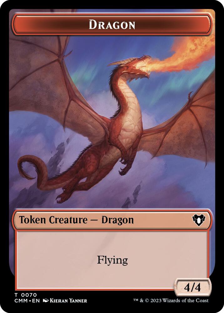 Dragon // Kor Ally Double-Sided Token, Commander Masters 70 // 64