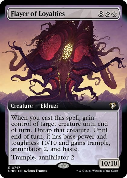 Flayer of Loyalties (Extended Art), Commander Masters 747