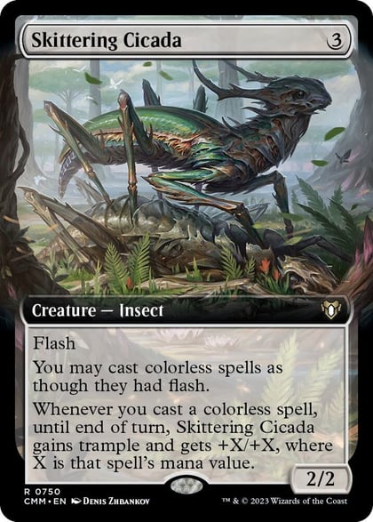 Skittering Cicada (Extended Art), Commander Masters 750