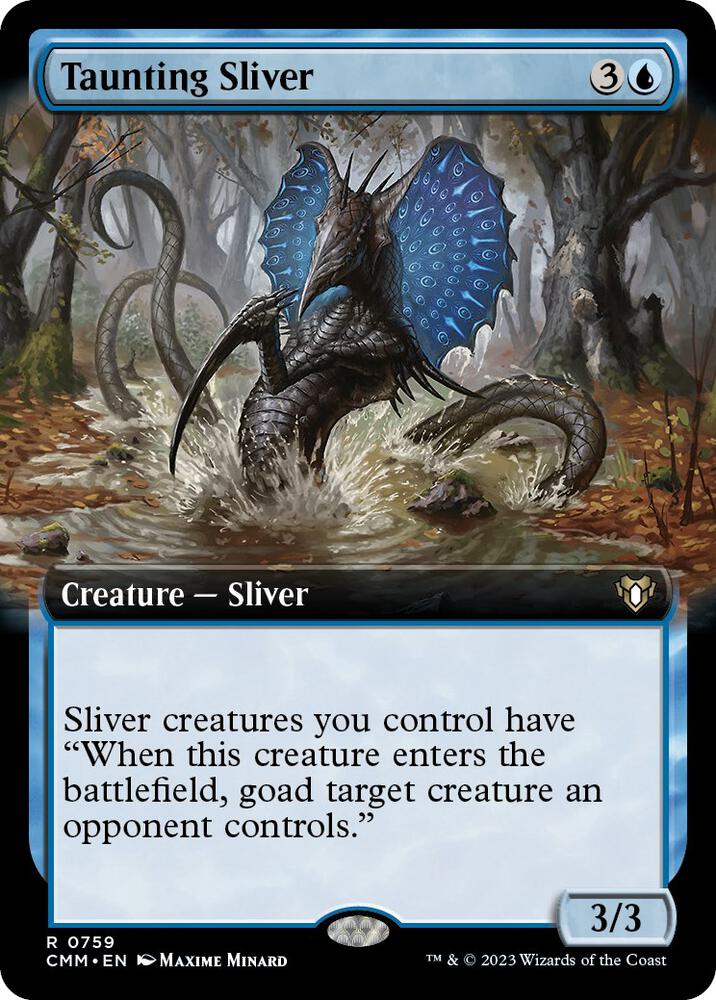 Taunting Sliver (Extended Art), Commander Masters 759
