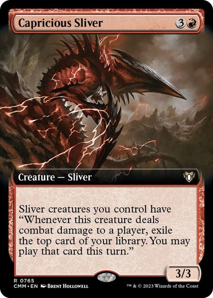 Capricious Sliver (Extended Art), Commander Masters 765