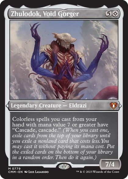 Zhulodok, Void Gorger (Display Commander) (Foil Etched) - Thick Stock, Commander Masters 779