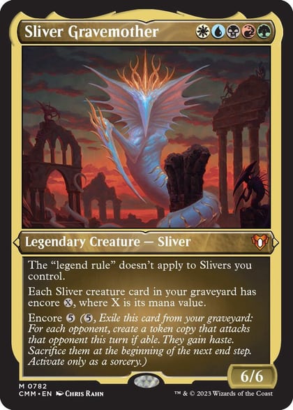 Sliver Gravemother (Display Commander) (Foil Etched) - Thick Stock, Commander Masters 782