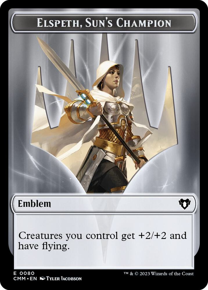Emblem - Elspeth, Sun's Champion // Copy (0055) Double-Sided Token, Commander Masters 80 // 55