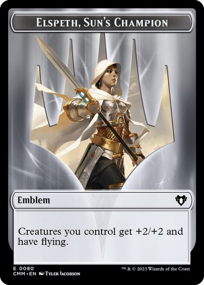 Emblem - Elspeth, Sun's Champion // Copy (0055) Double-Sided Token, Commander Masters 80 // 55