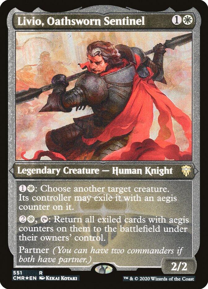 Livio, Oathsworn Sentinel (Foil Etched), Commander Legends 551