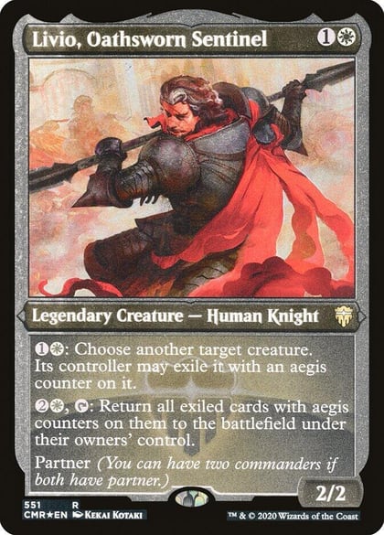 Livio, Oathsworn Sentinel (Foil Etched), Commander Legends 551