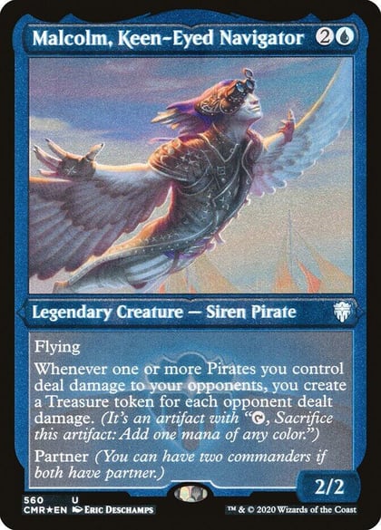 Malcolm, Keen-Eyed Navigator (Foil Etched), Commander Legends 560