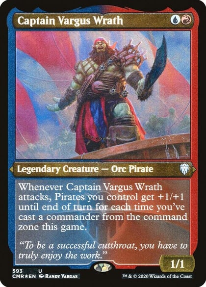 Captain Vargus Wrath (Foil Etched), Commander Legends 593