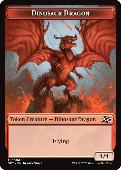 Dinosaur Dragon // Treasure Double-Sided Token, Aetherdrift 4 // 11