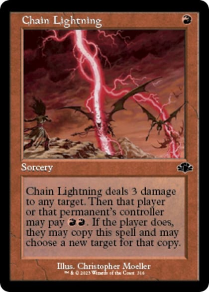 Chain Lightning (Retro Frame), Dominaria Remastered 316