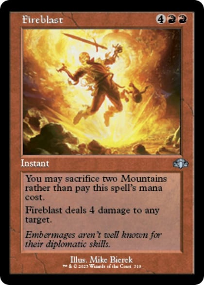 Fireblast (Retro Frame), Dominaria Remastered 319