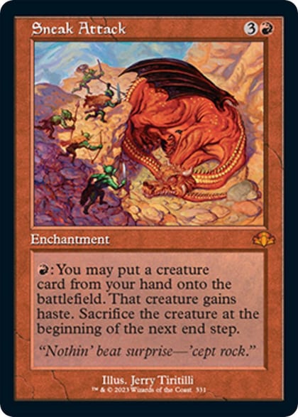 Sneak Attack (Retro Frame), Dominaria Remastered 331