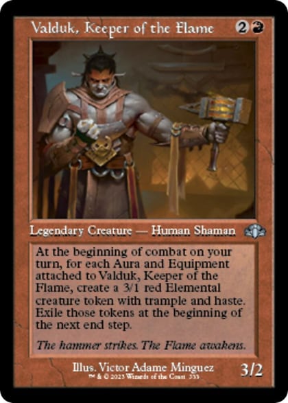 Valduk, Keeper of the Flame (Retro Frame), Dominaria Remastered 333